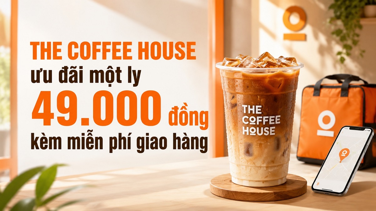 The Coffee House ưu đãi một ly 49.000 đồng kèm miễn phí giao hàng